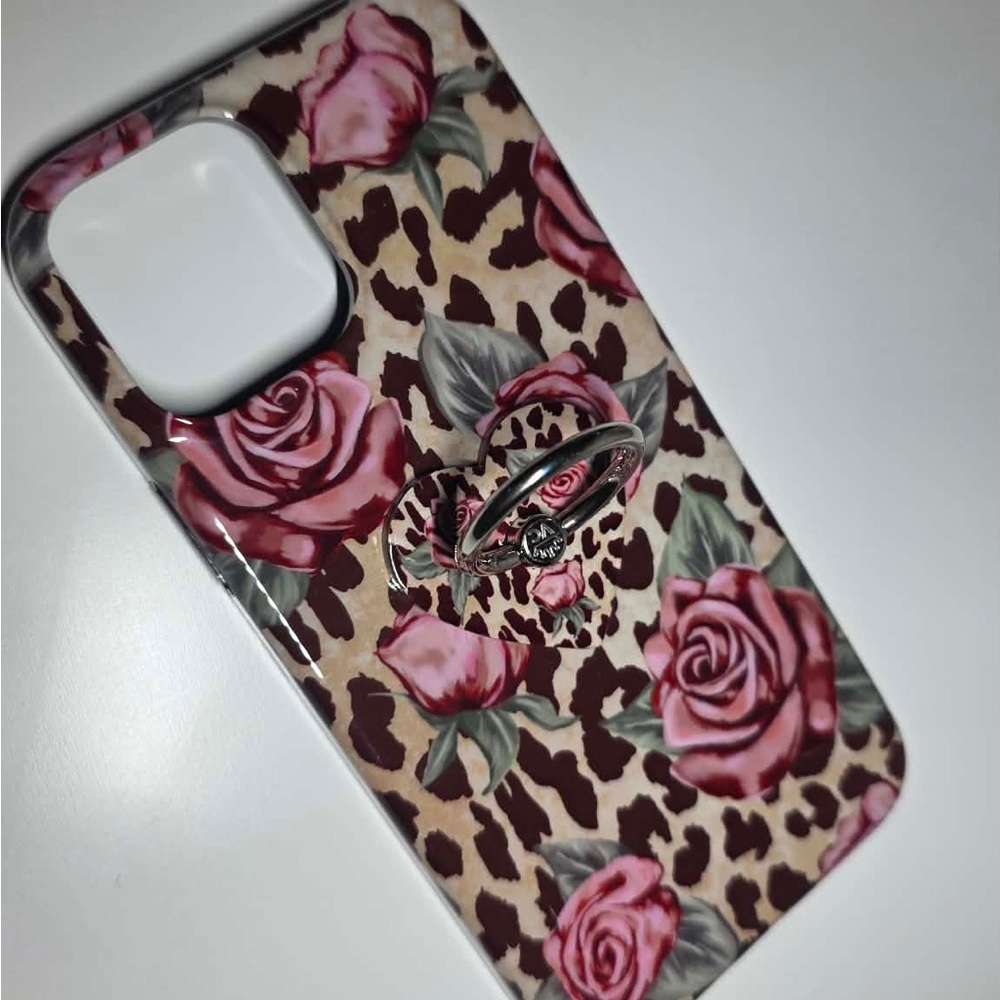 Velvet Caviar Leopard Print & Roses iPhone 12 Pro Max Case with Ring Holder
